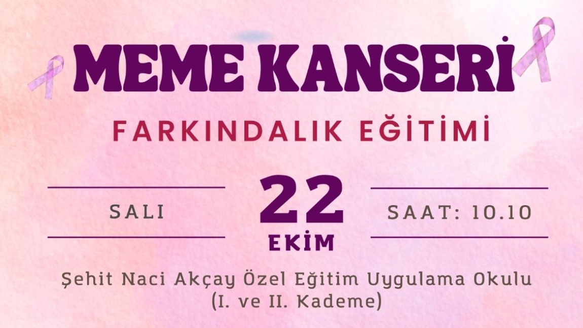 Okulumuzda “1-31 Ekim Meme Kanseri Farkındalık Ayı” Kapsamında Velilere Yönelik Eğitim Gerçekleştirildi.